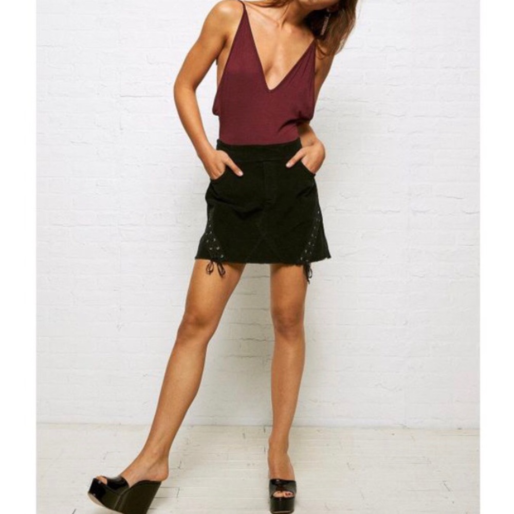 American Eagle- Don’t Ask Why Lace-Up Skirt